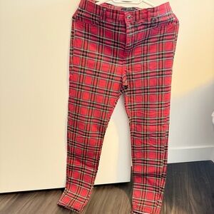 Stradivarius plaid Red Pants